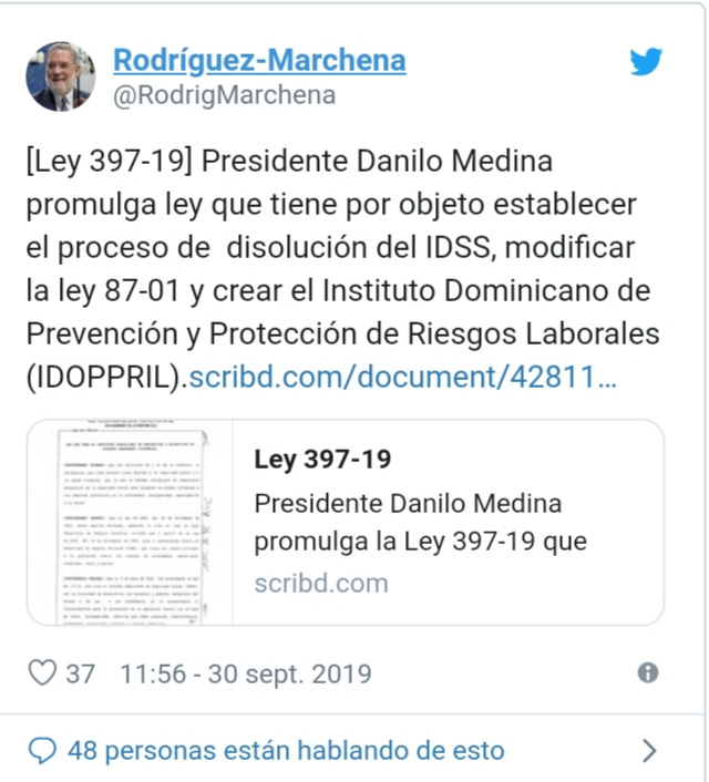 Danilo Medina promulga ley sobre proceso de disolución IDSS 5 20190930 143651