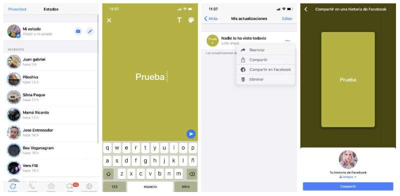 Cómo compartir tu estados de WhatsApp en Facebook 7 AAHIsm4