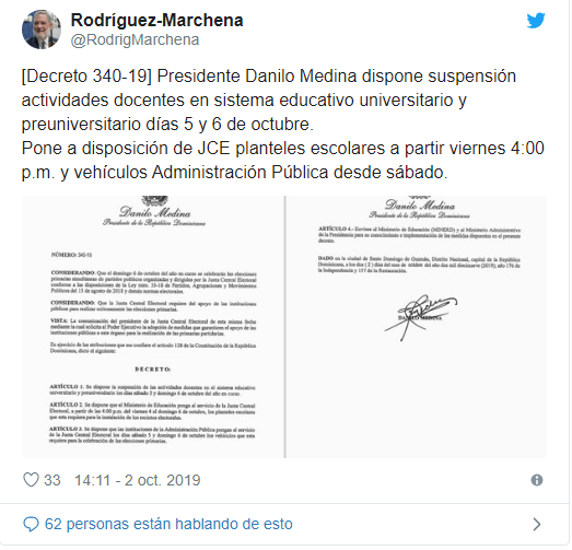 Danilo medina suspende la actividades docentes los días 5 y 6 de octubre 5 Screenshot 1 2