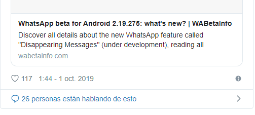 WhatsApp prueba función para programar mensaje borrados 7 Screenshot 2