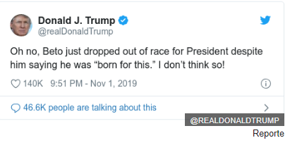 Donald Trump dice que Beto O'Rourke 'renunció como un perro' 8 Screenshot 3