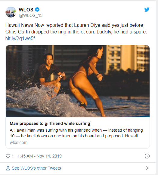 Viral: surfista de Hawái le propone matrimonio a su novia en pleno océano 9 Screenshot 4 3