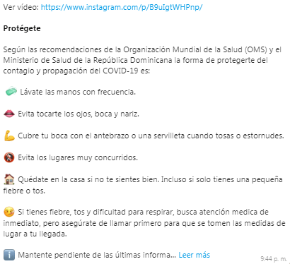 Aplicación para consultas y orientación sobre el COVID-19 en RD 11 COVID 3 1